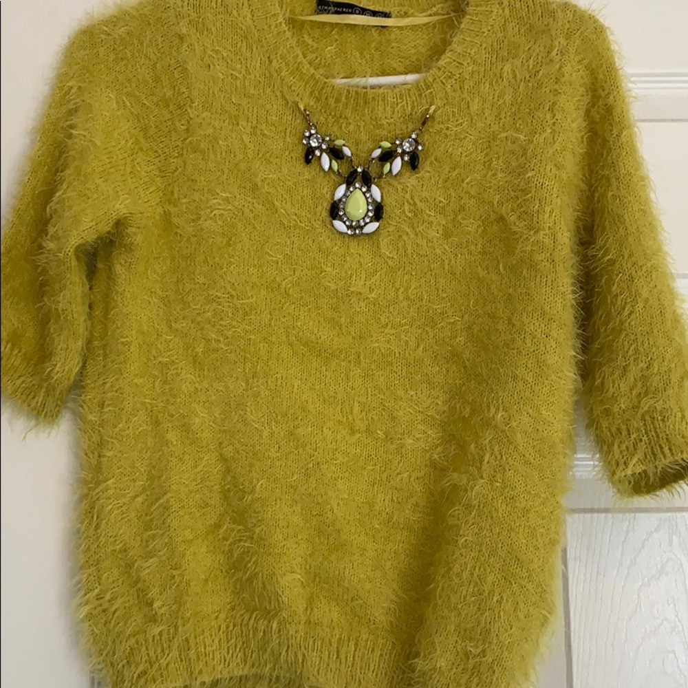 Green nylon 3/4 sweater